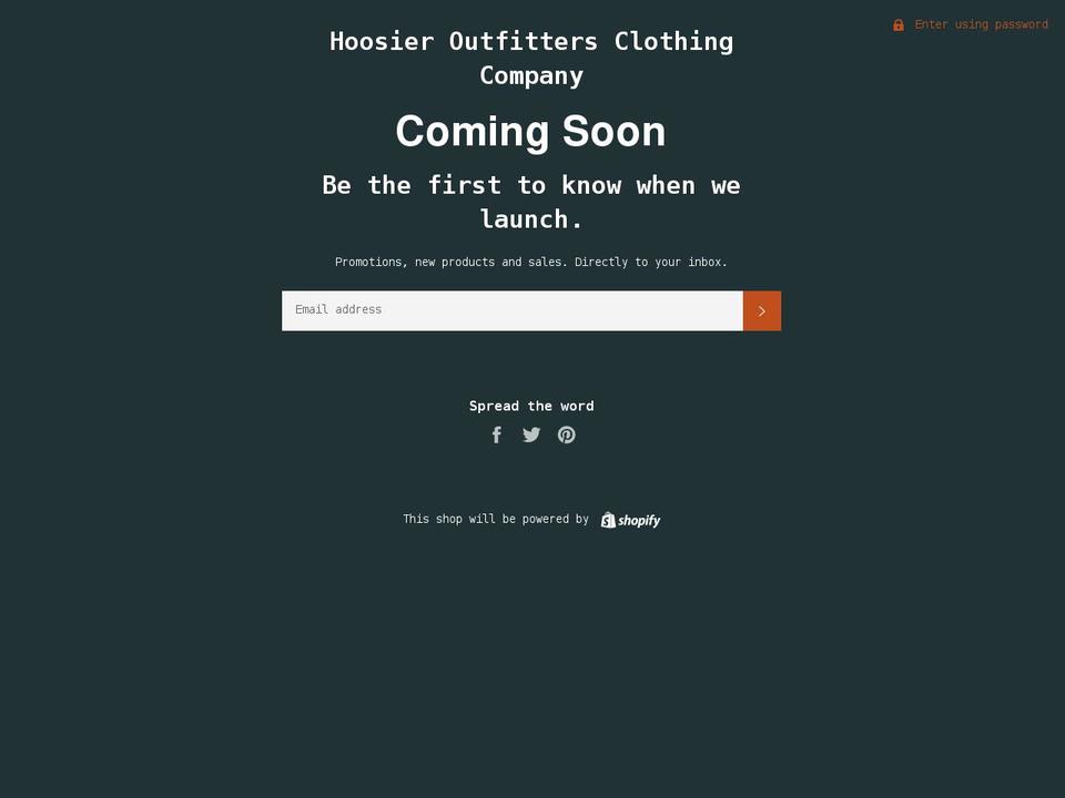 hoosieroutfittersstore.com shopify website screenshot