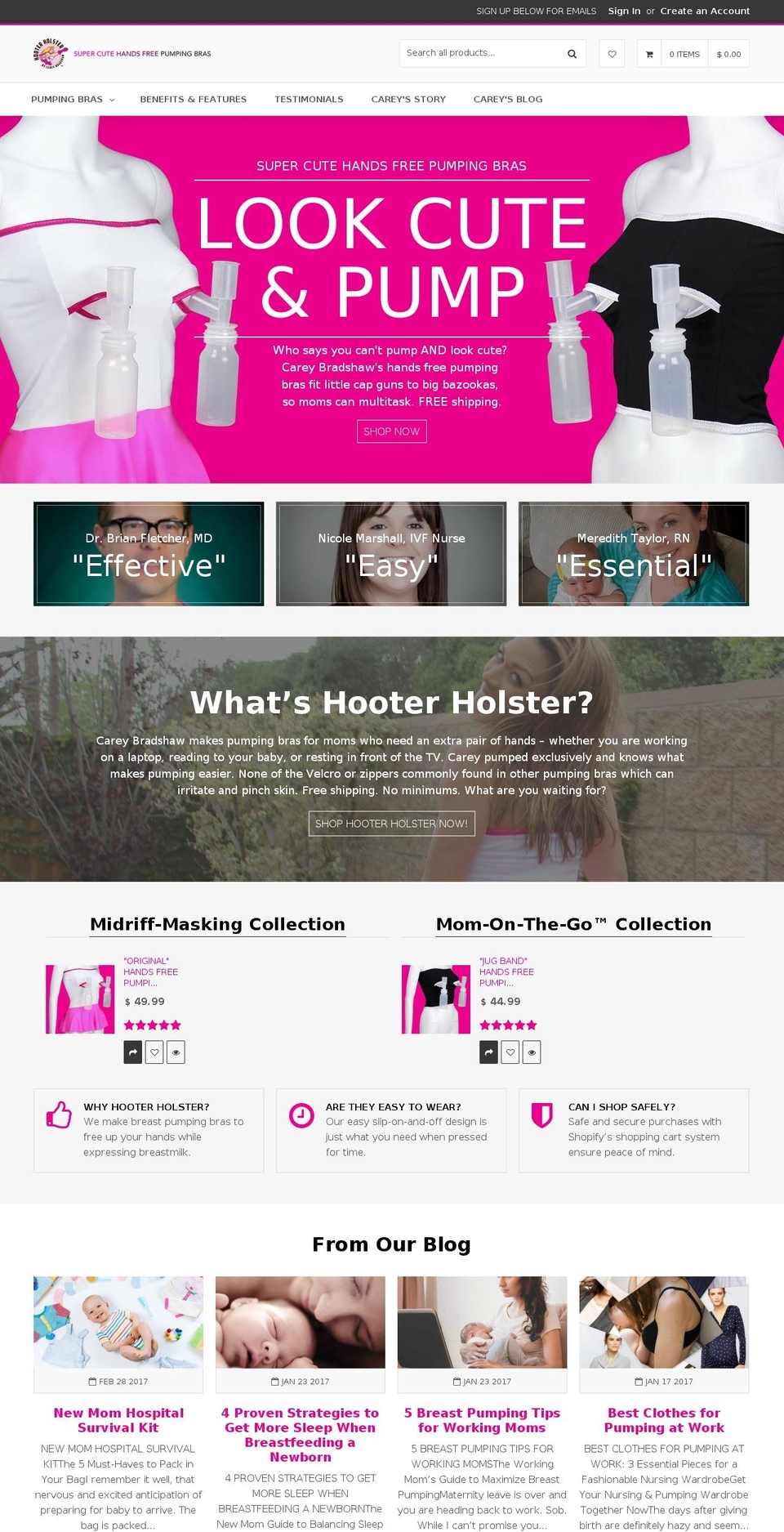 hooterholster.net shopify website screenshot