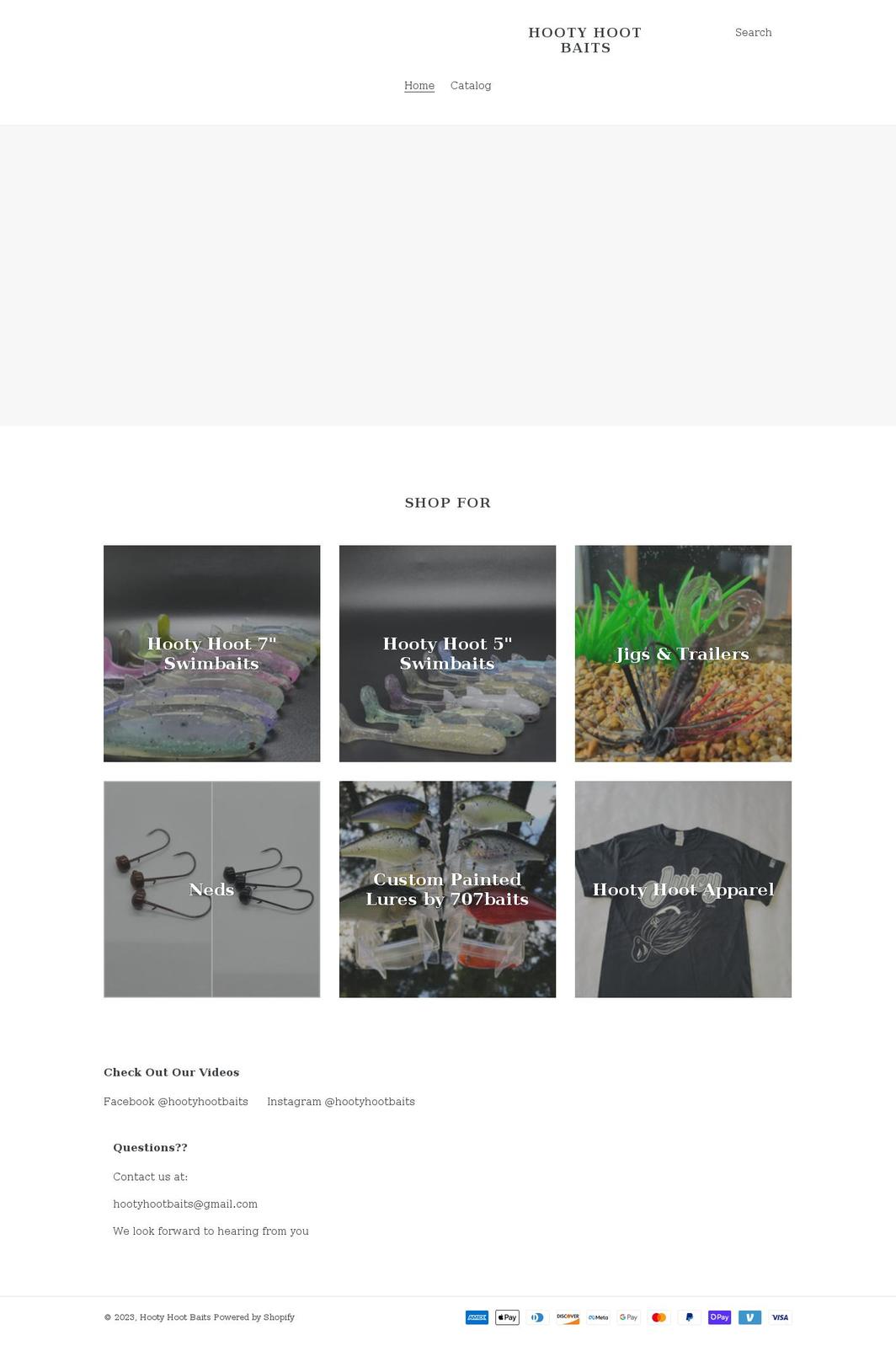 hootyhootbaits.com shopify website screenshot