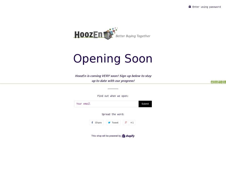 hoozen.com — Shopify storefront screenshot