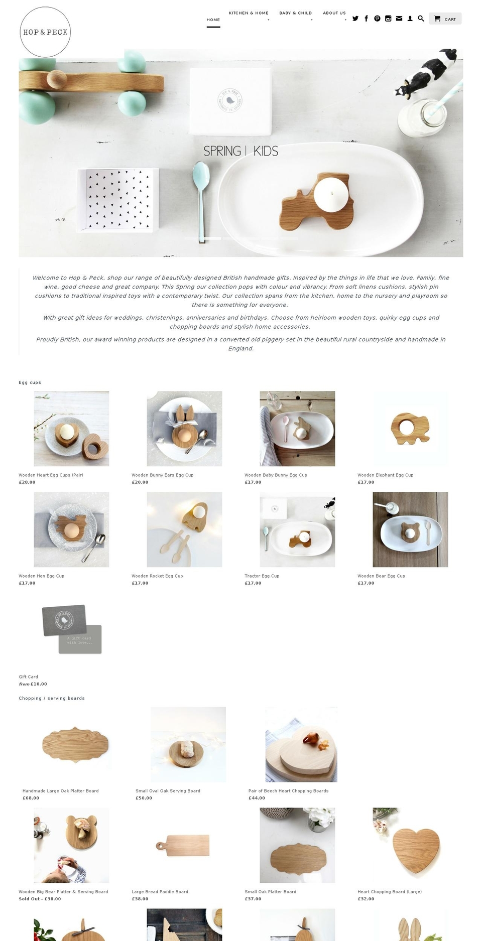 hopandpeck.com shopify website screenshot