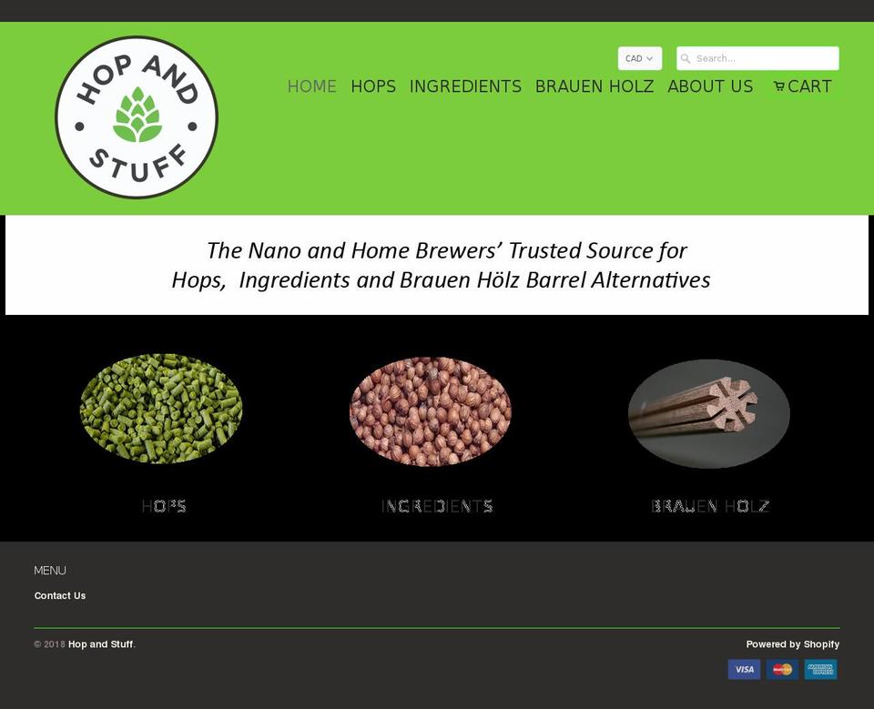 hopandstuff.com shopify website screenshot