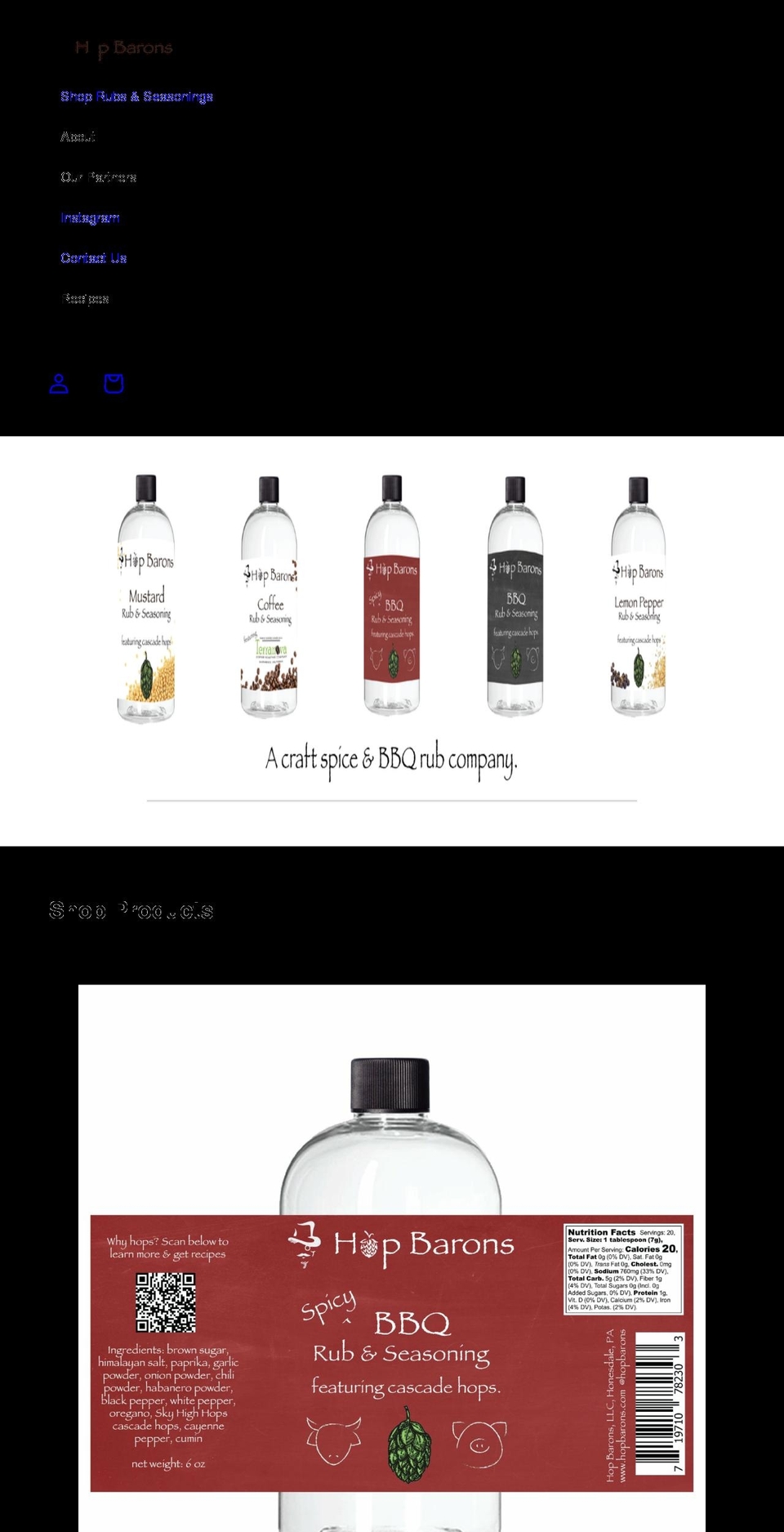 hopbarons.com shopify website screenshot