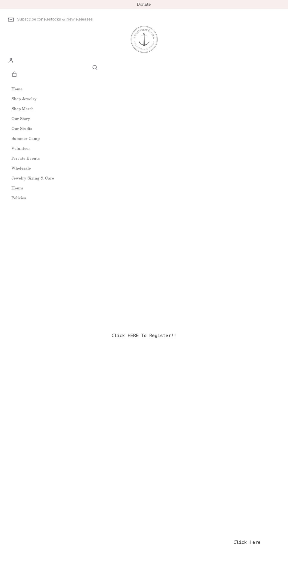 hopeanchorandcrew.com shopify website screenshot
