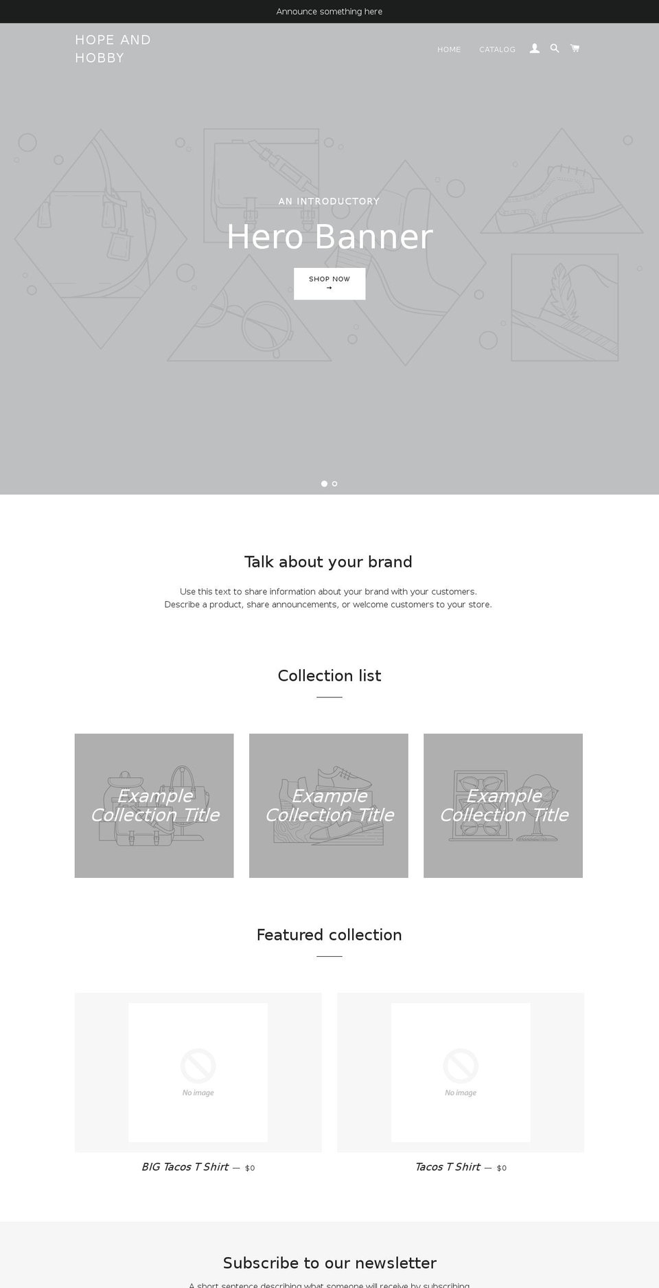 hopeandhobby.com — Shopify storefront screenshot