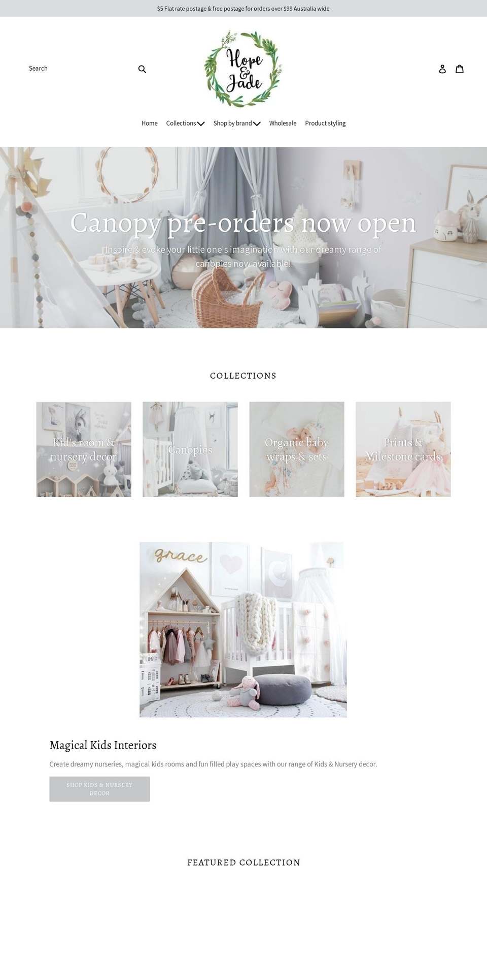 hopeandjade.com — Shopify storefront screenshot