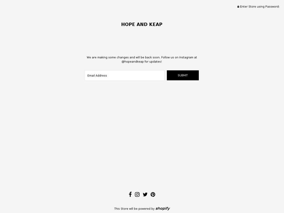 hopeandkeap.com — Shopify storefront screenshot