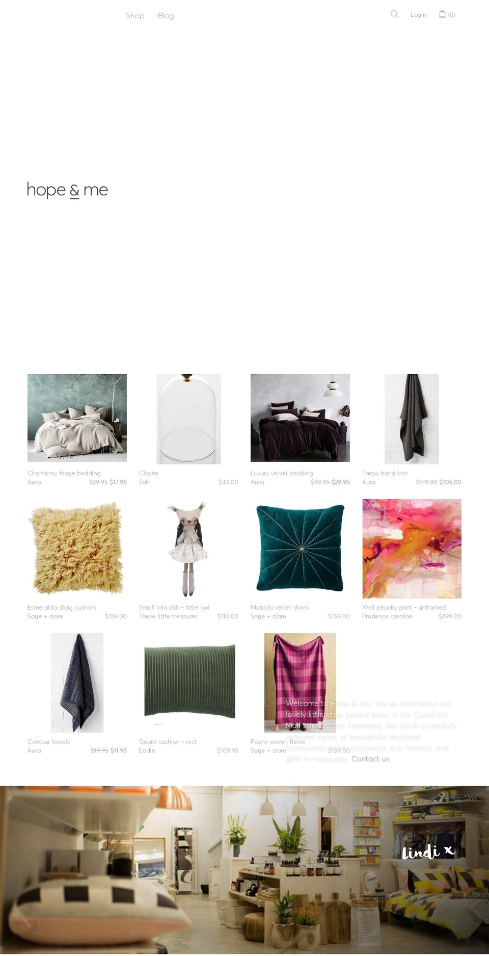 hopeandme.com.au shopify website screenshot