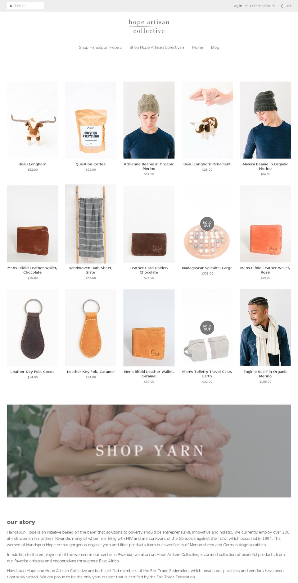 hopeartisancollective.org shopify website screenshot
