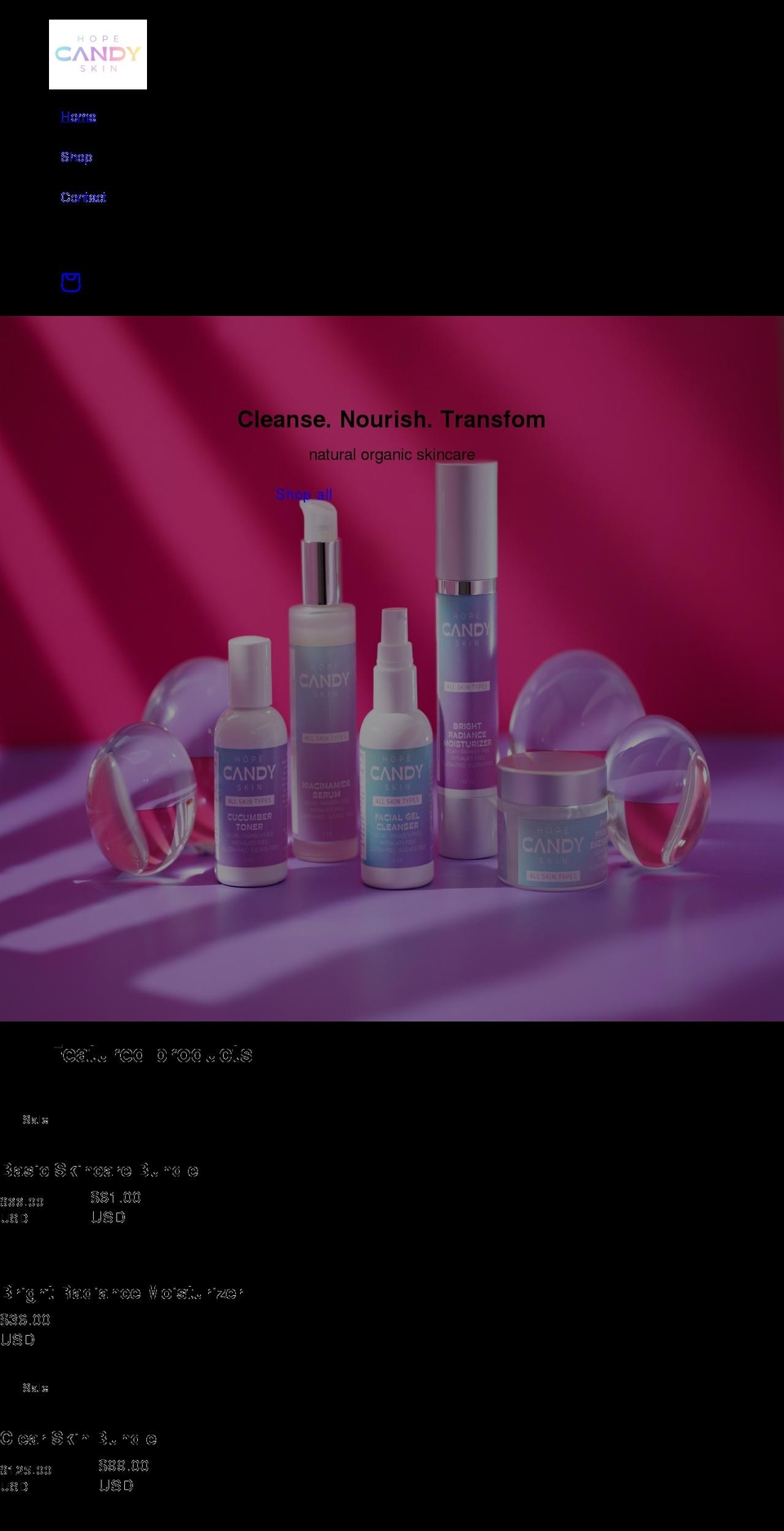 hopecandyskin.com shopify website screenshot