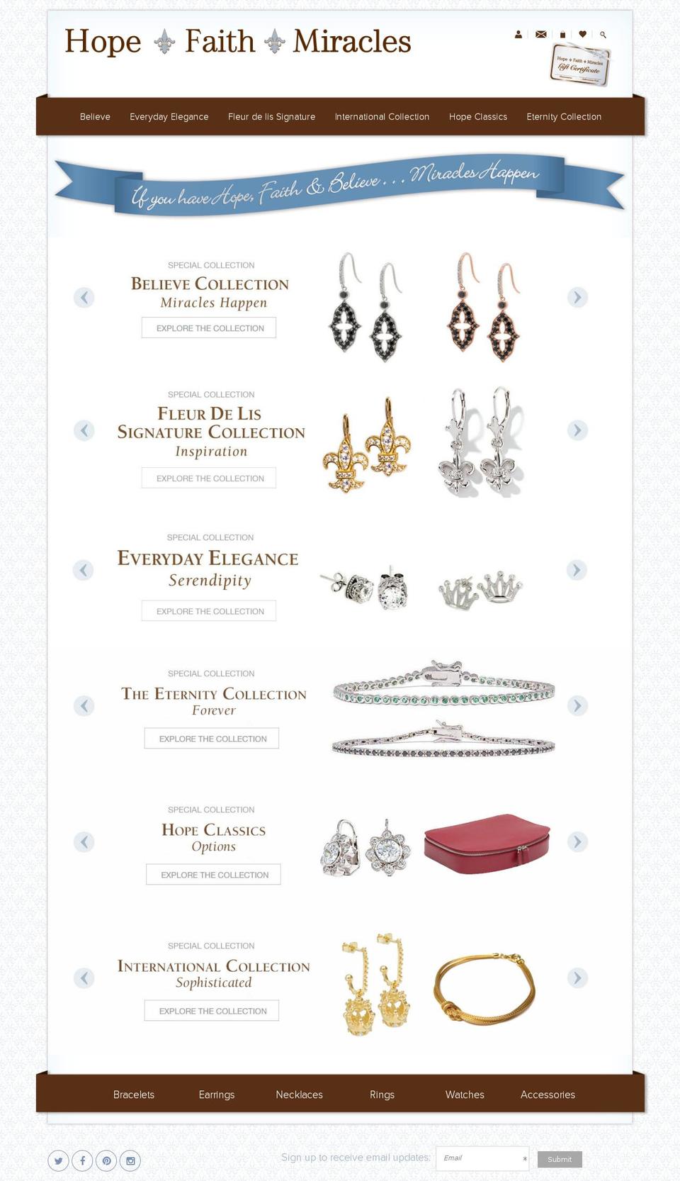 hopefaithmiracles.com shopify website screenshot