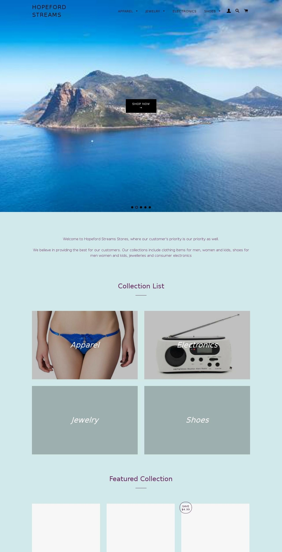 hopefordstreams.com — Shopify storefront screenshot