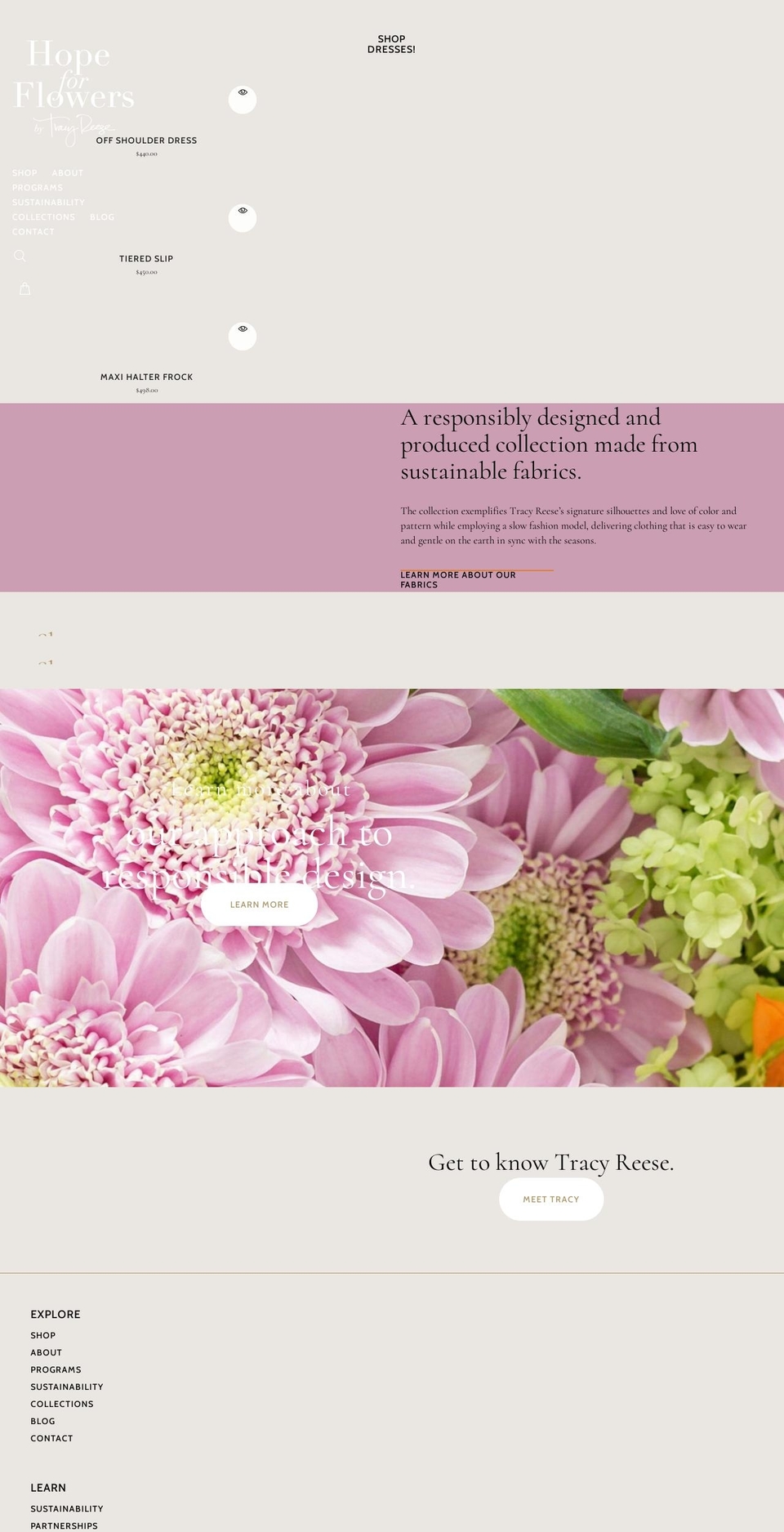 hopeforflowers.com shopify website screenshot