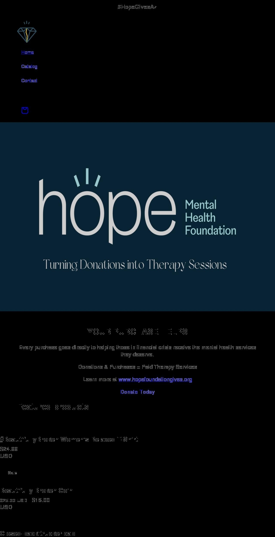 hopefoundationgives.com shopify website screenshot