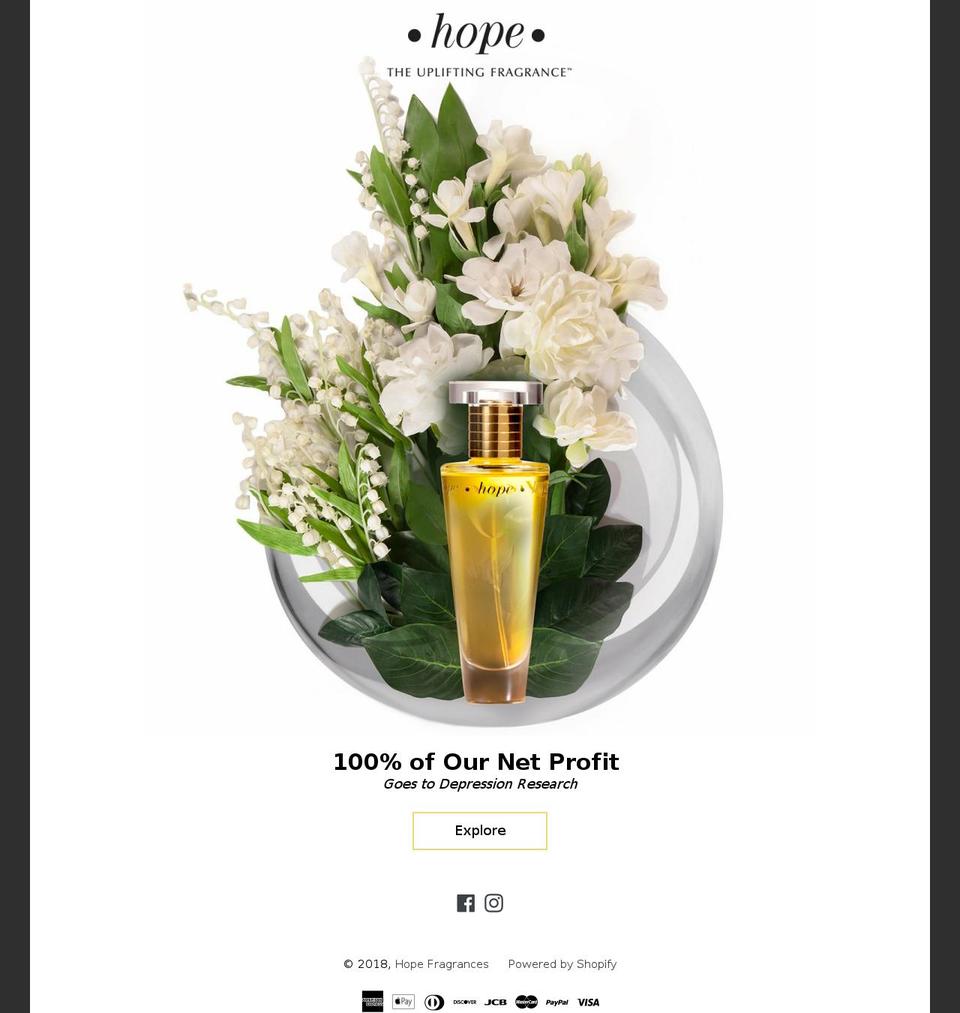 hopefragrance.com — Shopify storefront screenshot