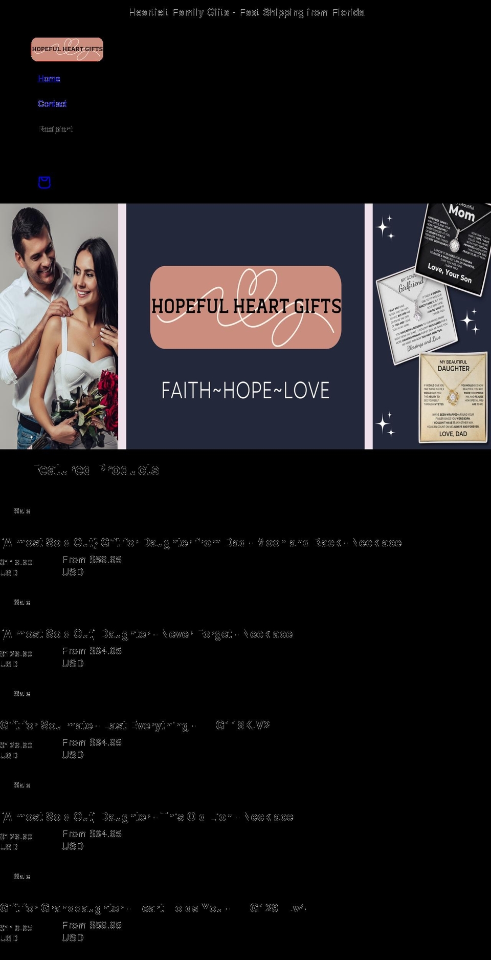 hopefulheartgifts.com shopify website screenshot