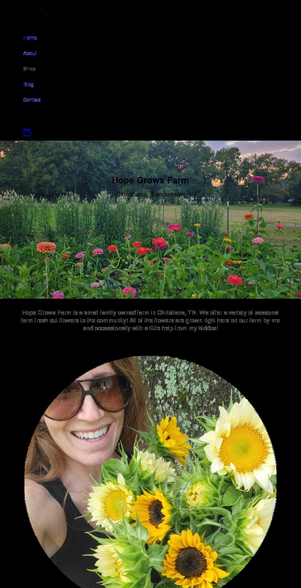 hopegrowsfarm.com shopify website screenshot