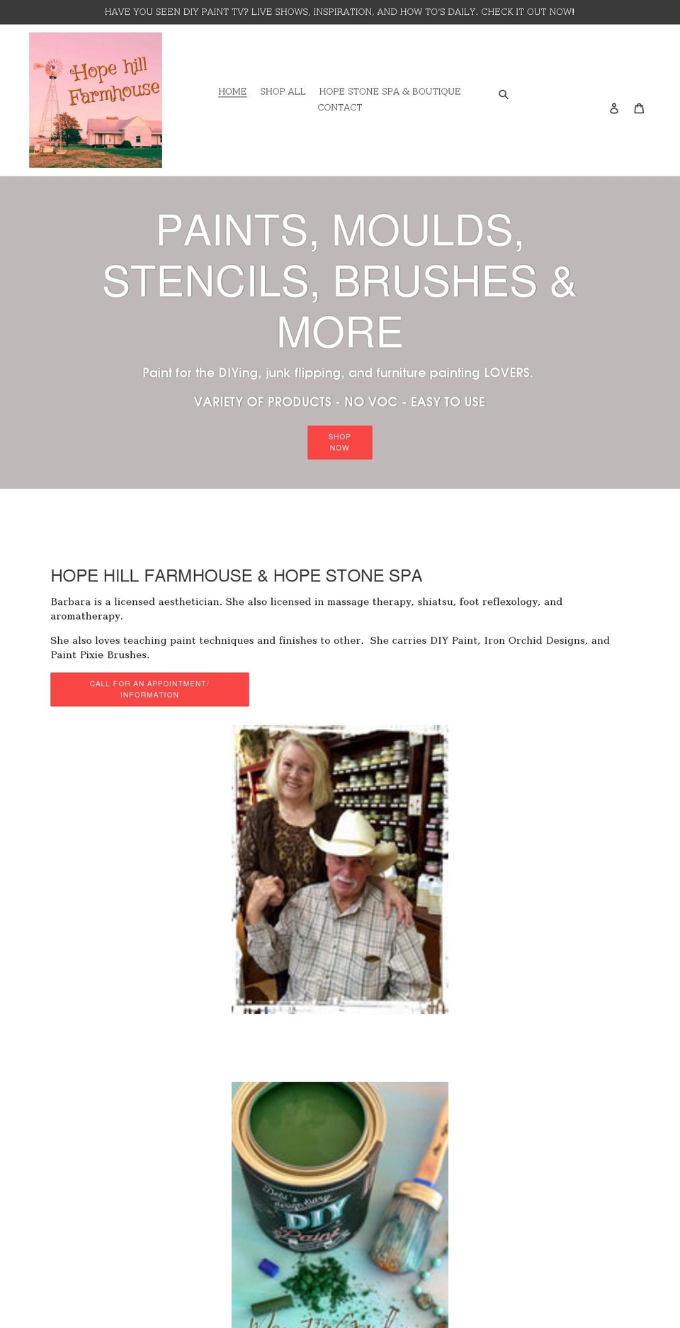 hopehillfarmhouse.com shopify website screenshot