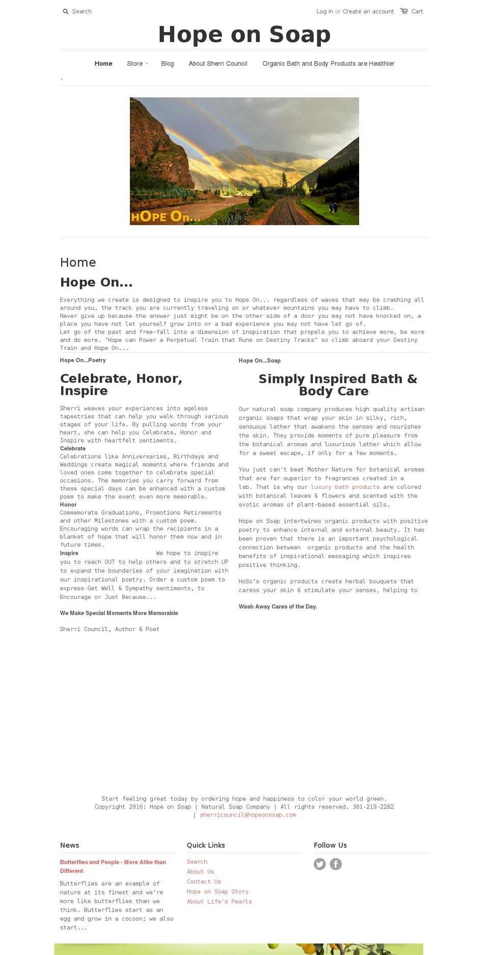hopeonsoap.com shopify website screenshot