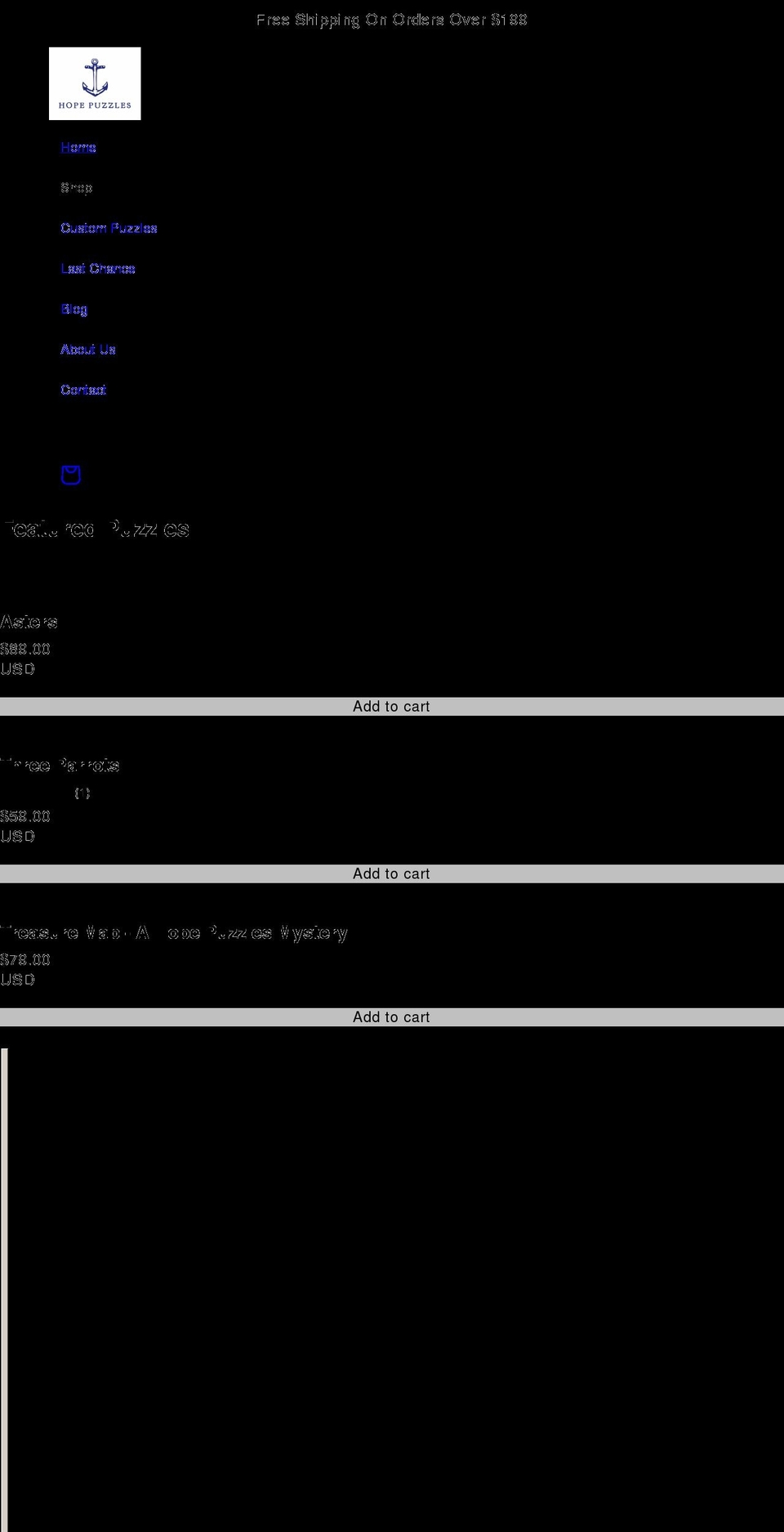 hopepuzzles.com shopify website screenshot