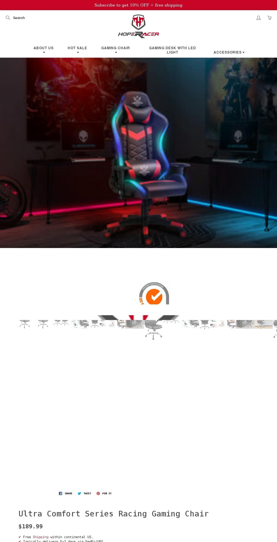 hoperacer.com shopify website screenshot