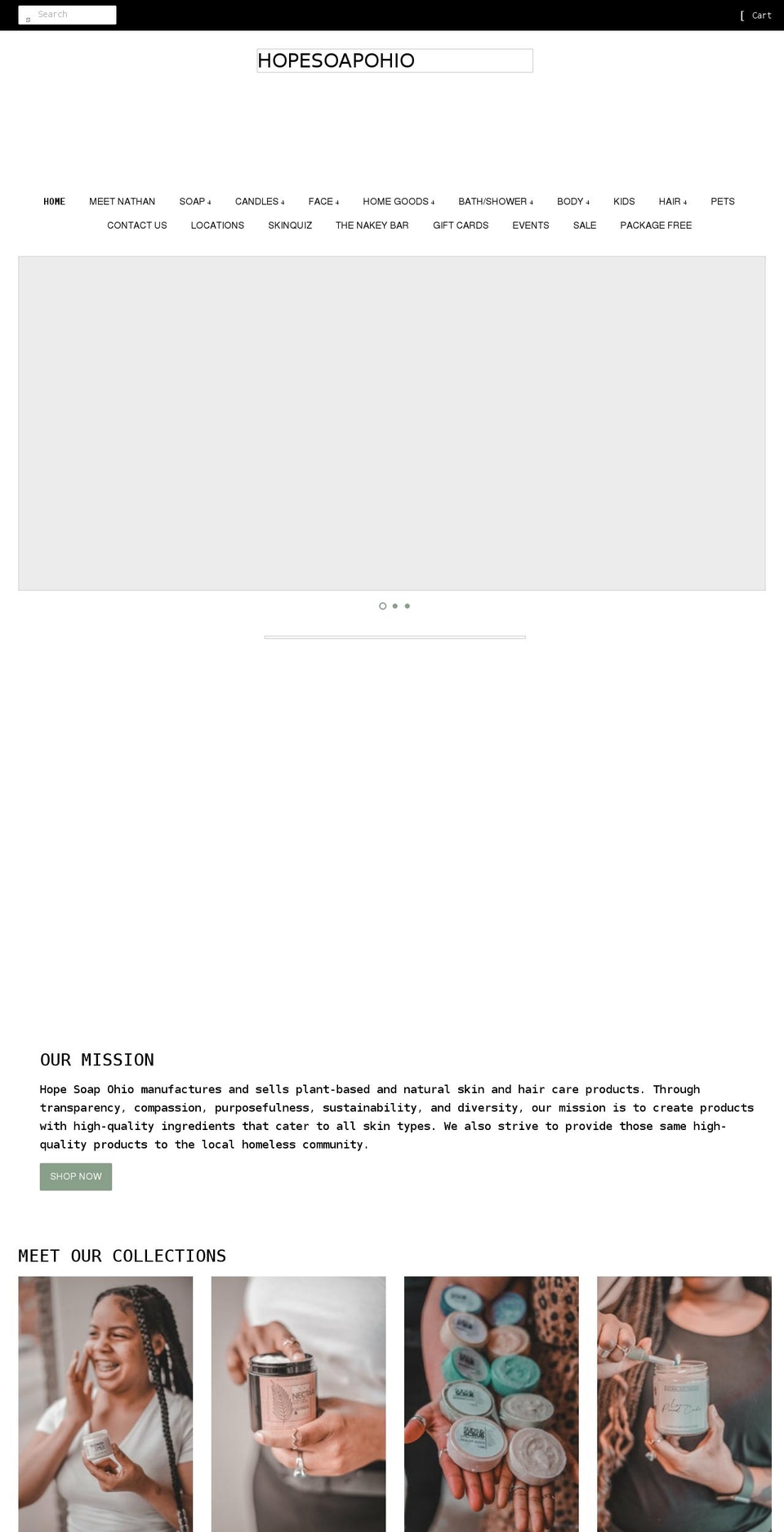 hopesoapohio.org shopify website screenshot