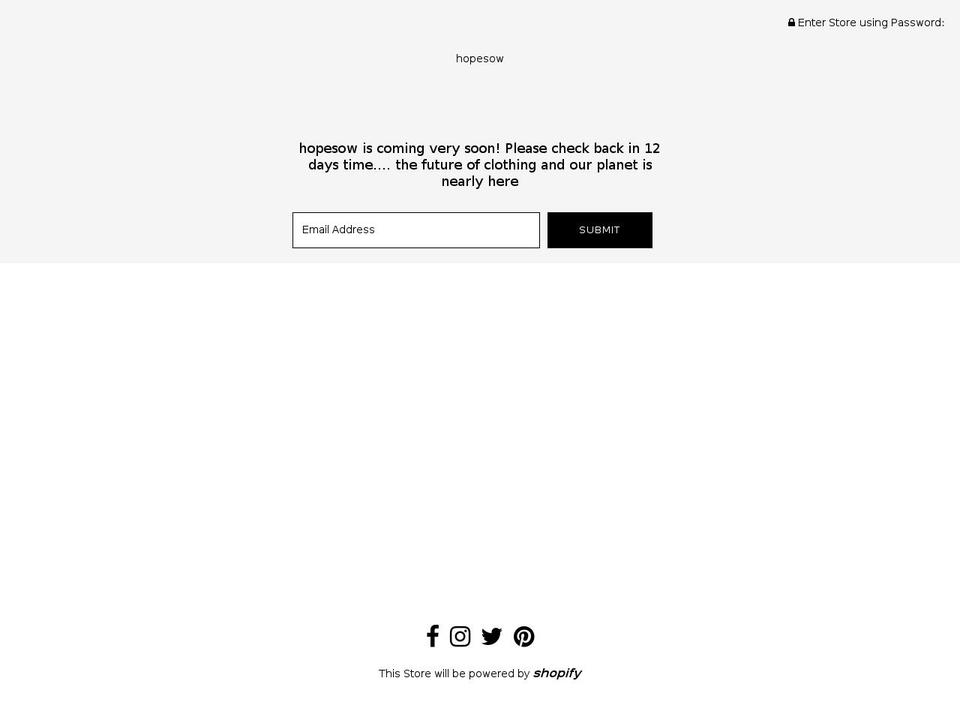 hopesow.com — Shopify storefront screenshot