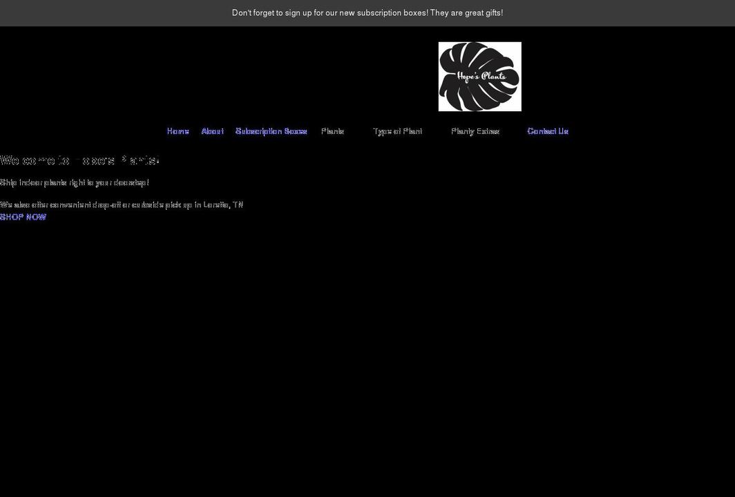 hopesplants.shop shopify website screenshot