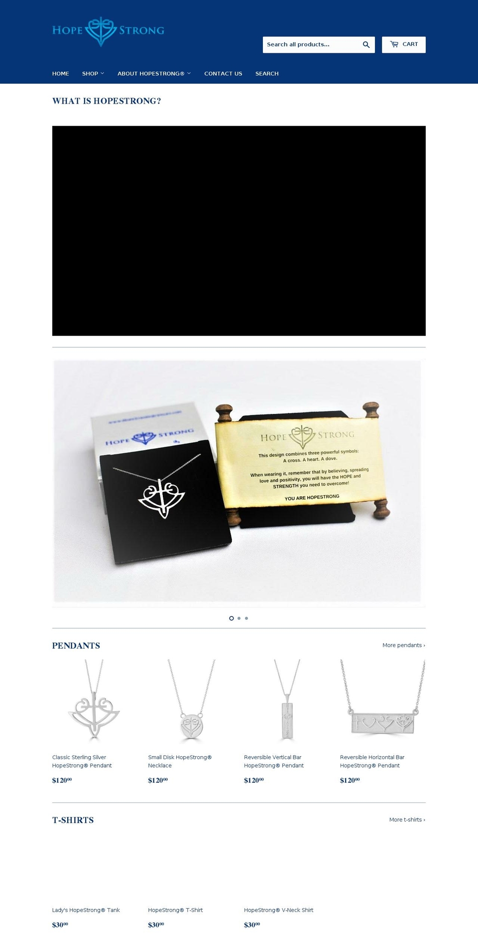 hopestrongjewelry.com shopify website screenshot