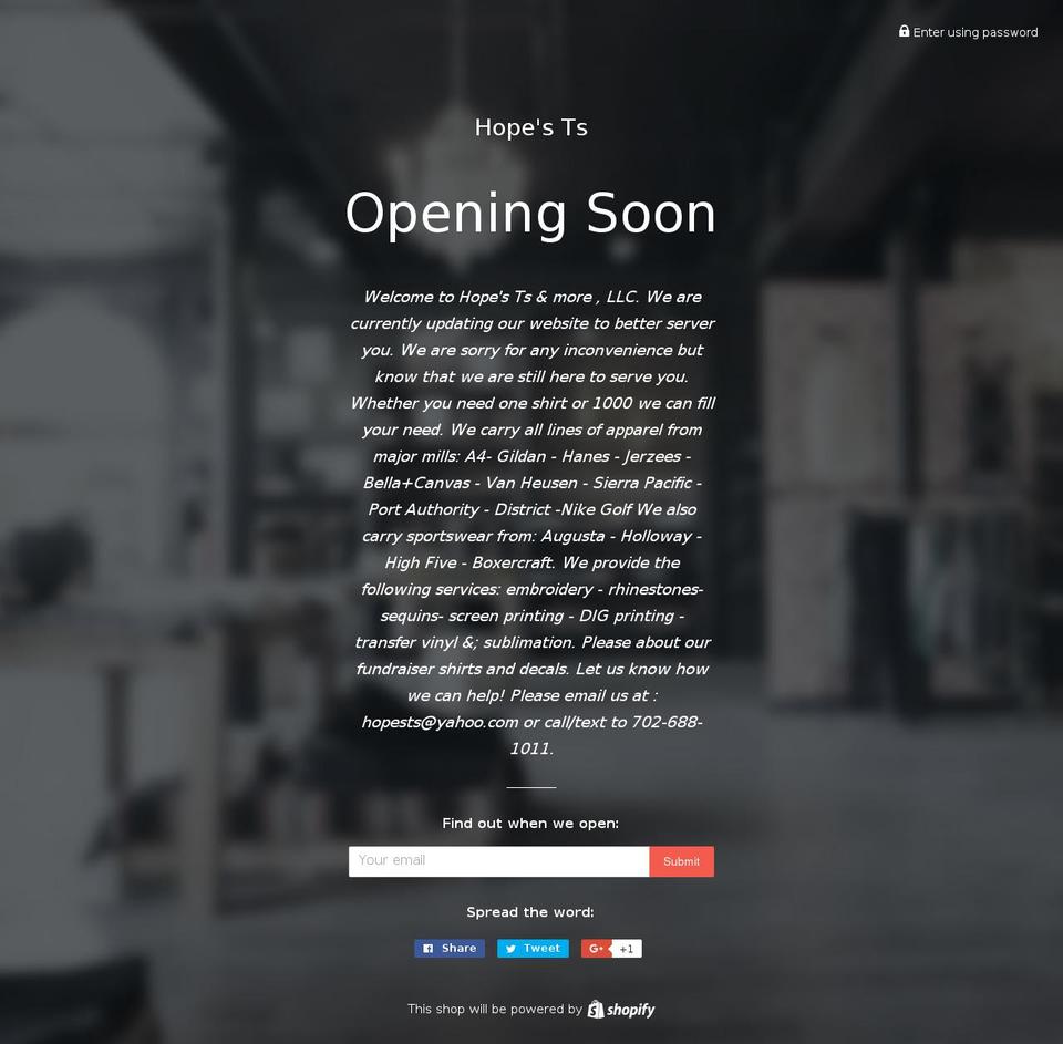 hopests.com shopify website screenshot