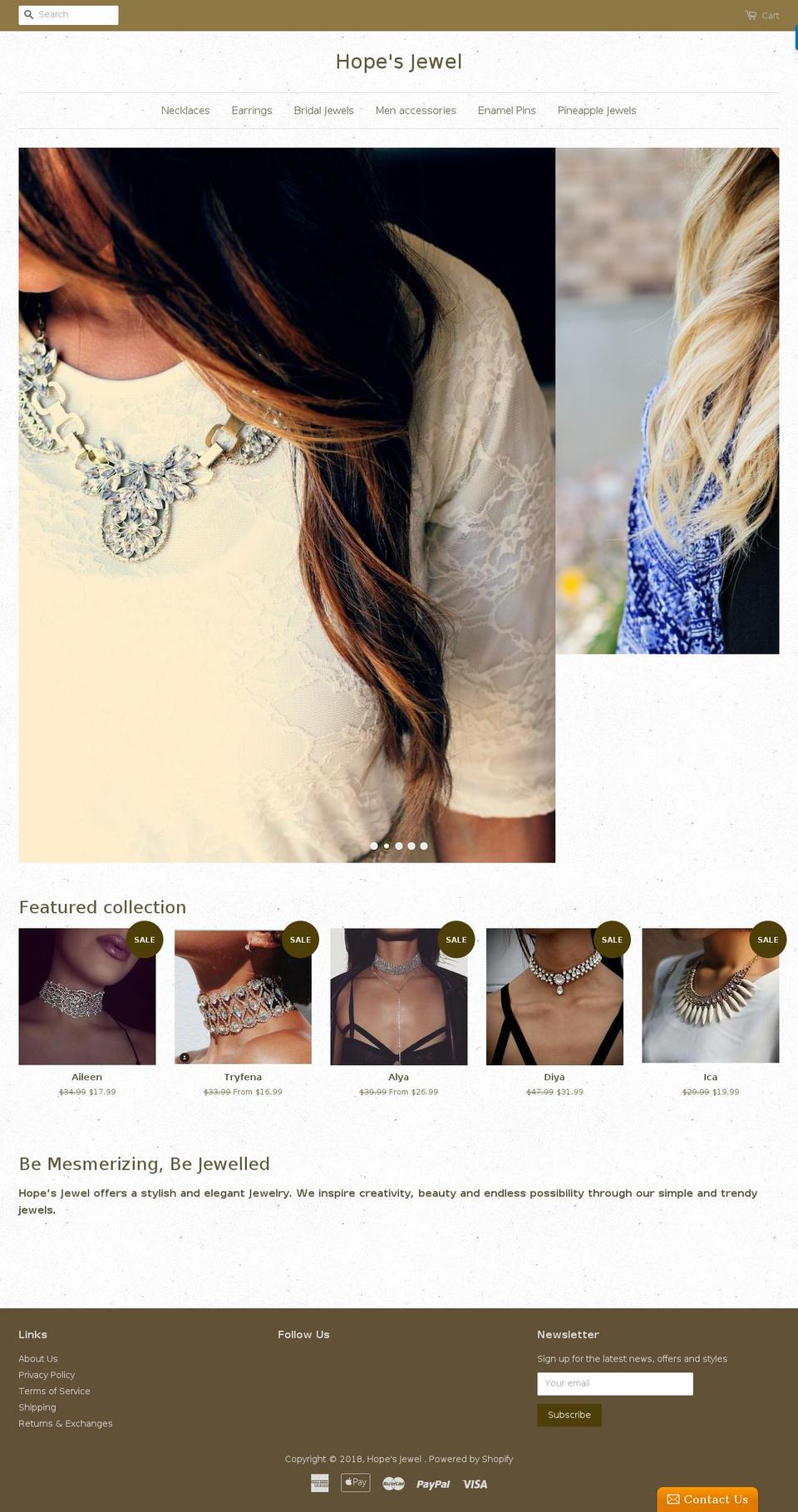 hopezjewel.com — Shopify storefront screenshot