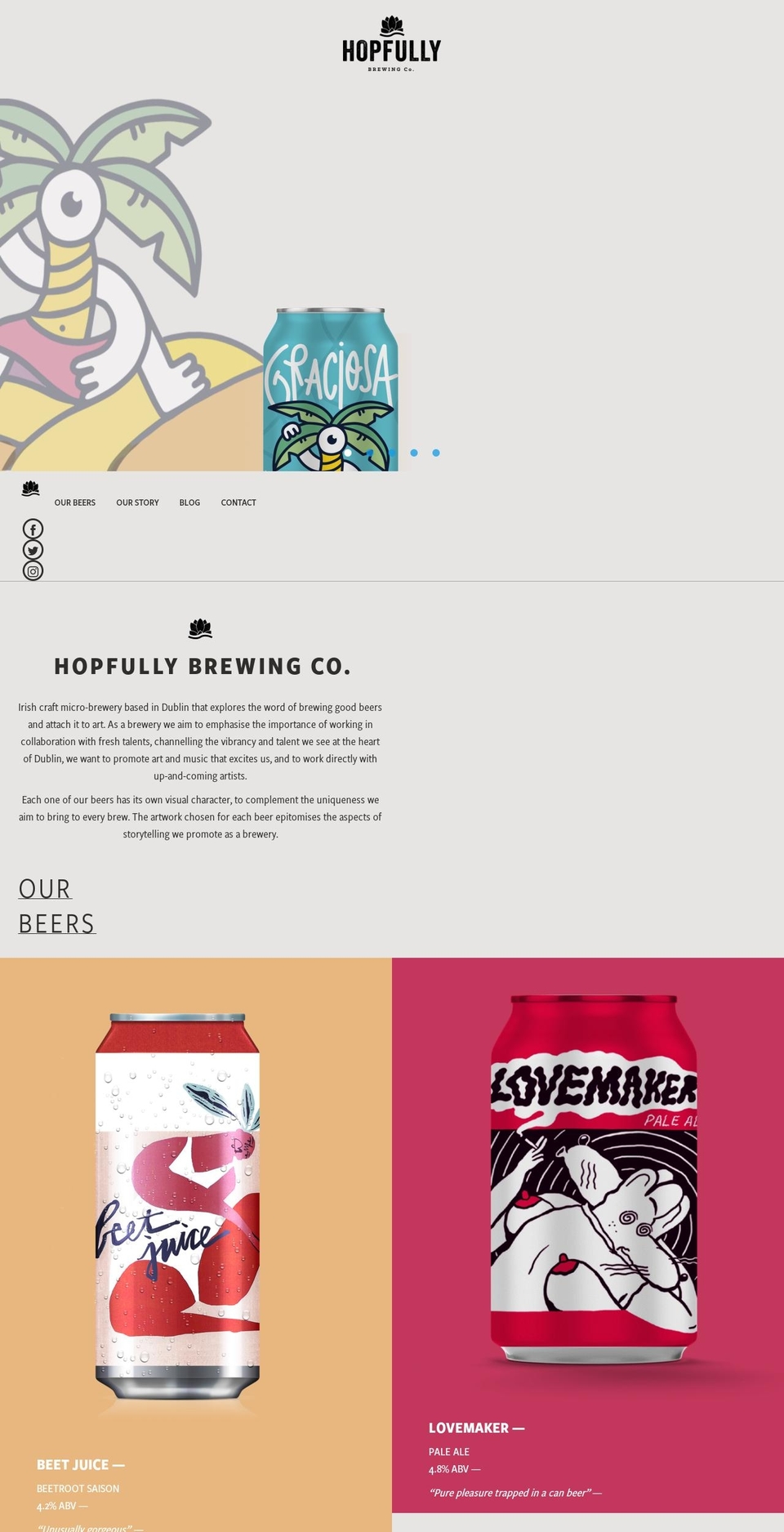 hopfullybrewing.com — Shopify storefront screenshot
