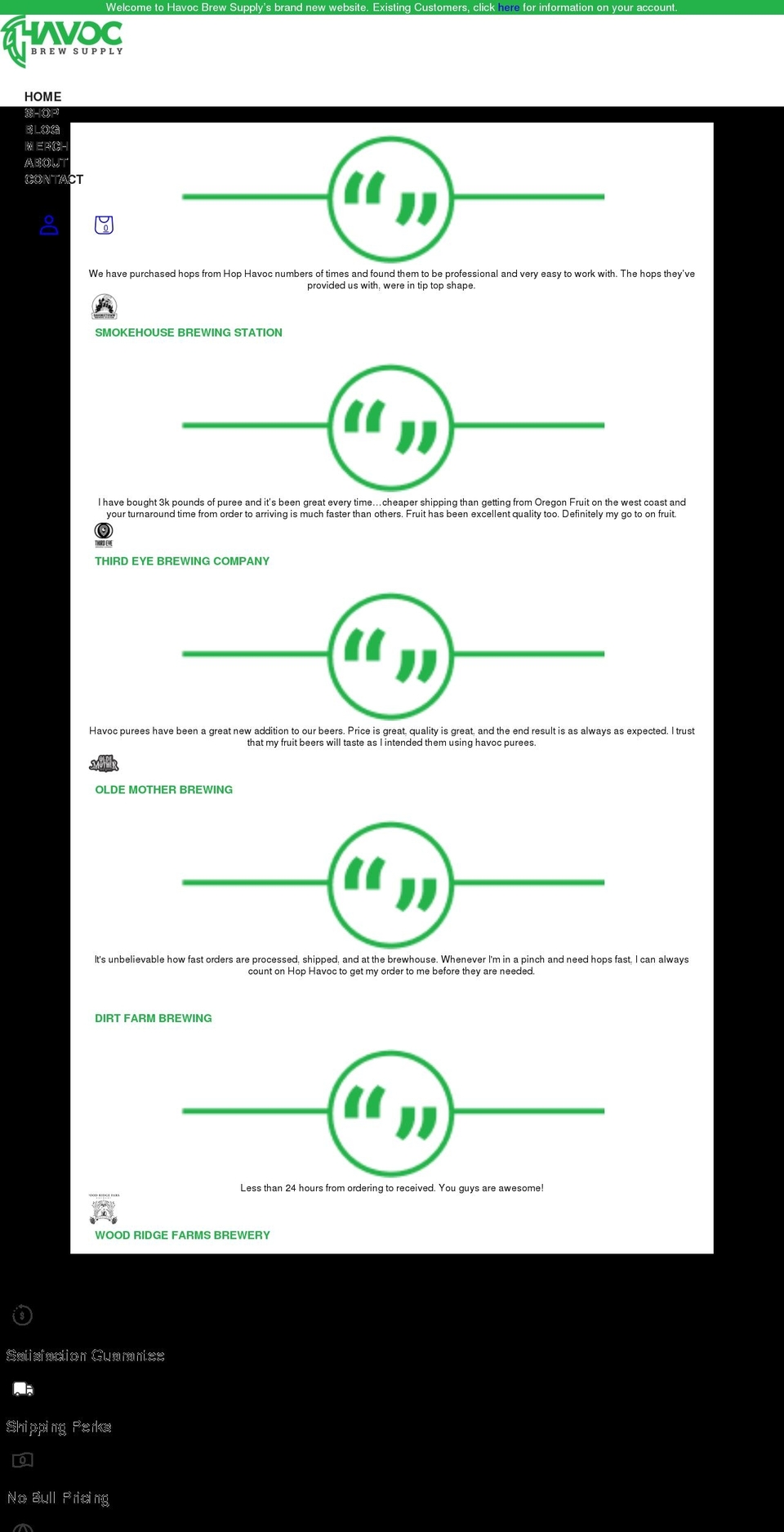 hophavoc.com shopify website screenshot