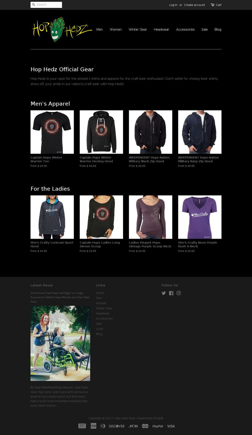 hophedzgear.com shopify website screenshot