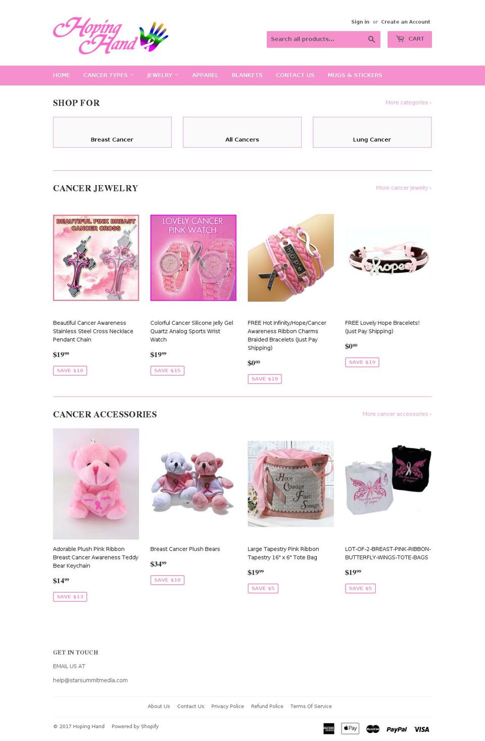 hopinghand.com shopify website screenshot