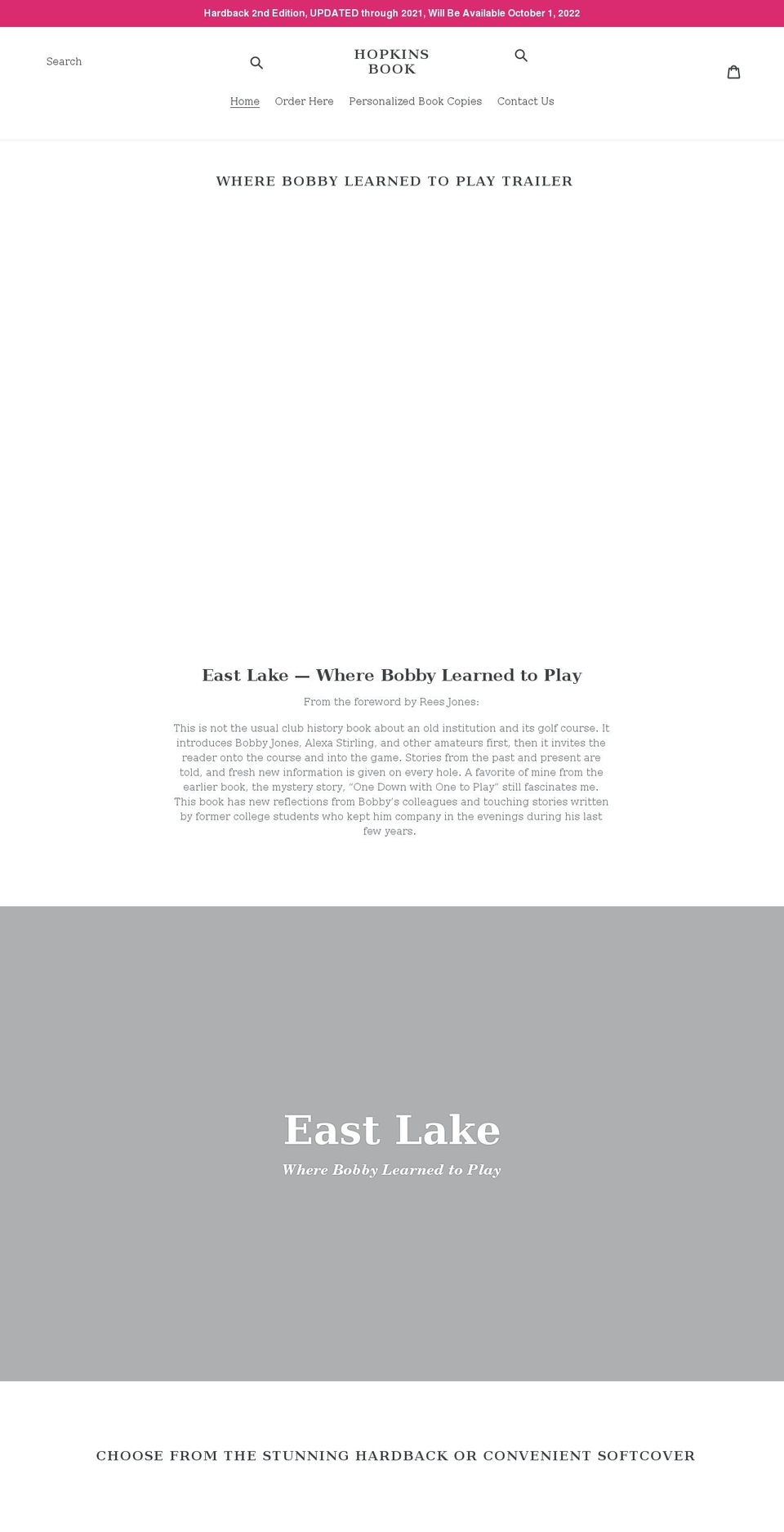 hopkinsbook.com shopify website screenshot