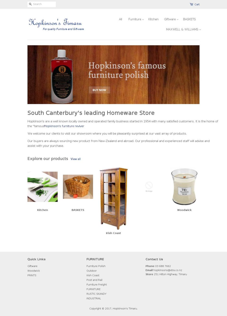 hopkinsons.co.nz shopify website screenshot