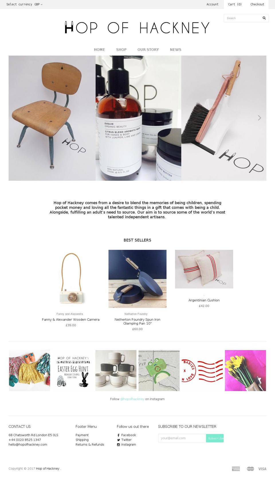 hopofhackney.com shopify website screenshot