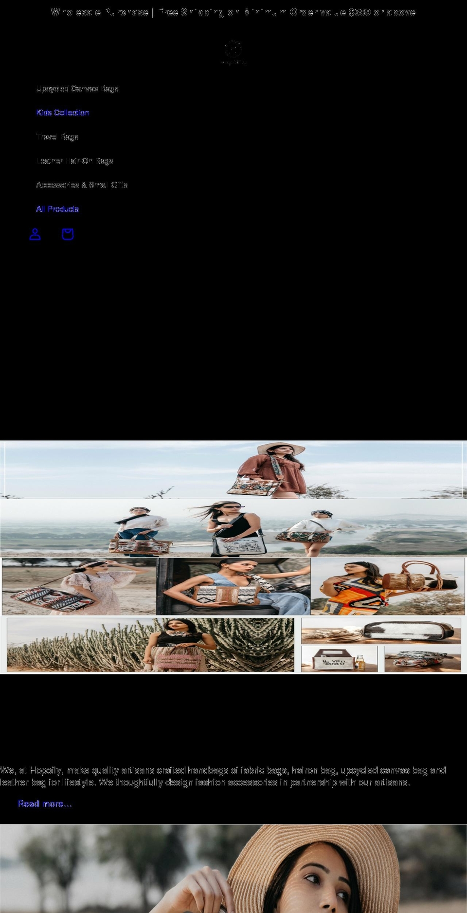 hopoflybags.com shopify website screenshot