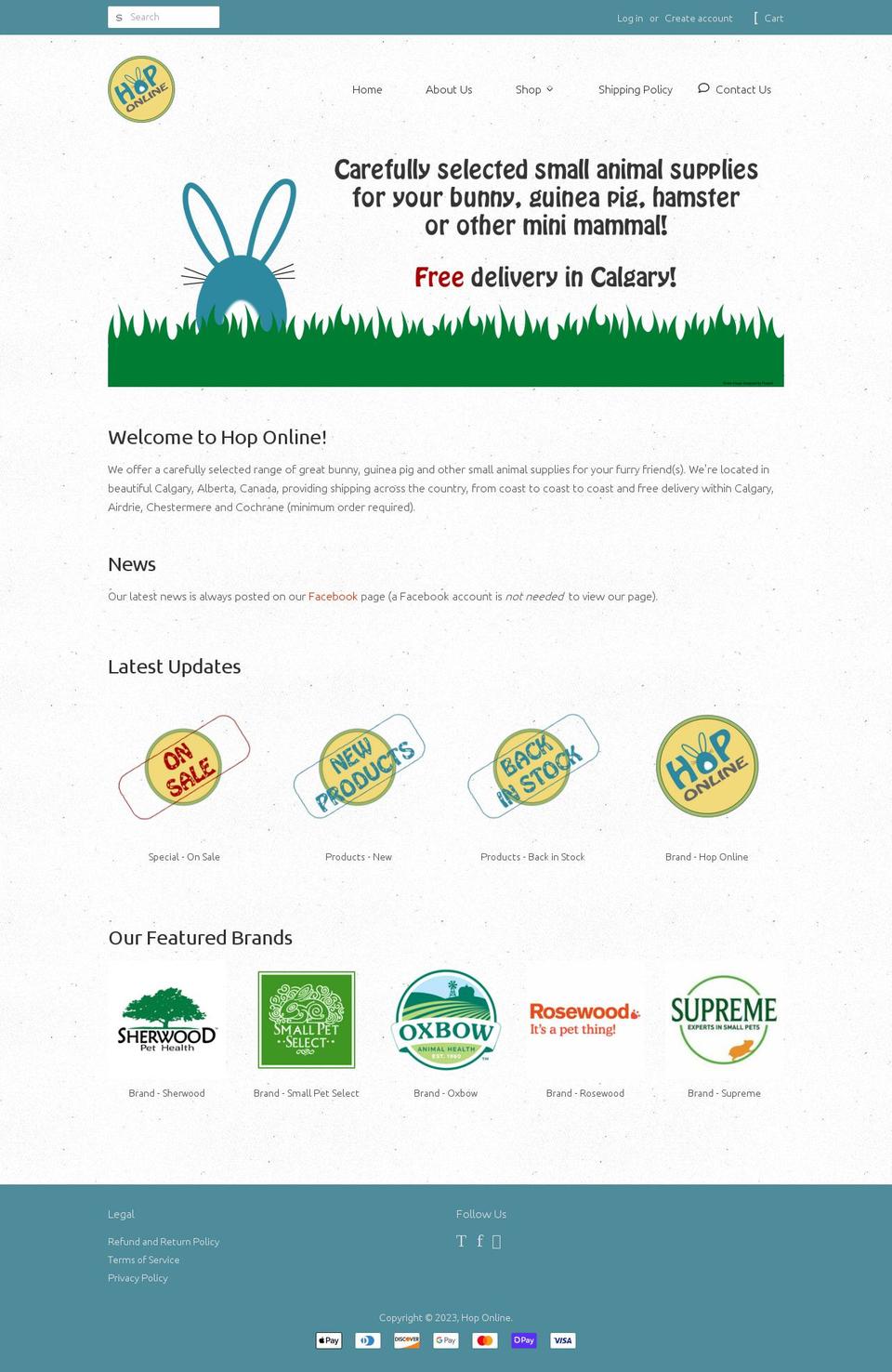 hoponline.ca shopify website screenshot