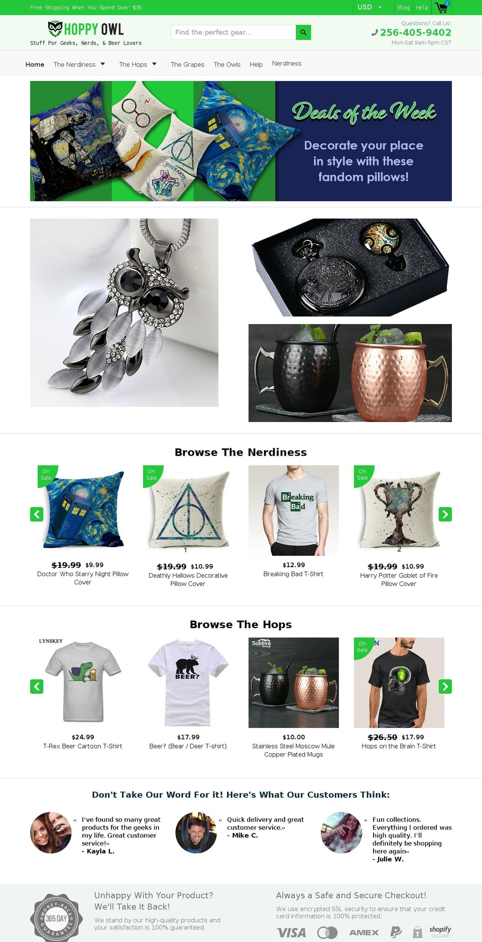 hoppyowl.com — Shopify storefront screenshot