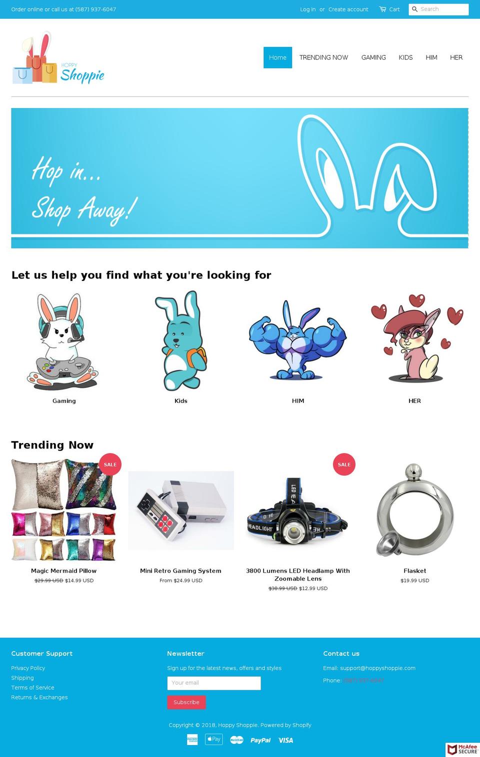 hoppyshoppie.com shopify website screenshot
