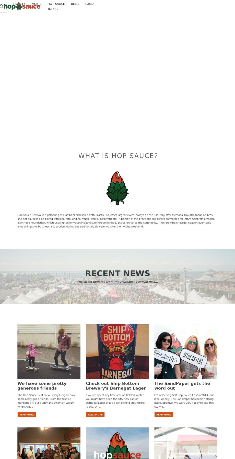 hopsaucefestival.com shopify website screenshot
