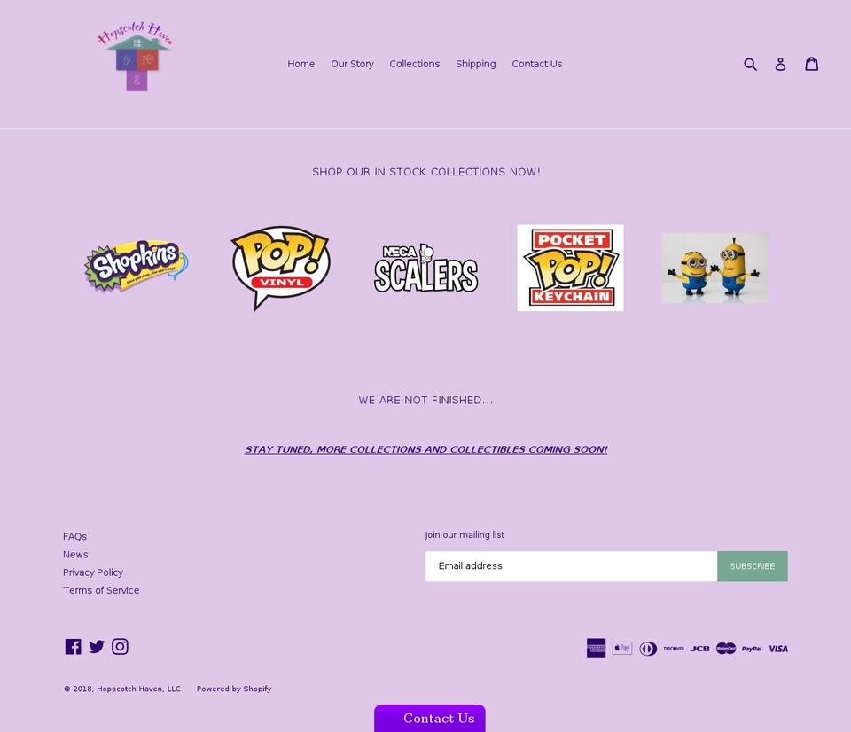 hopscotchhaven.com shopify website screenshot