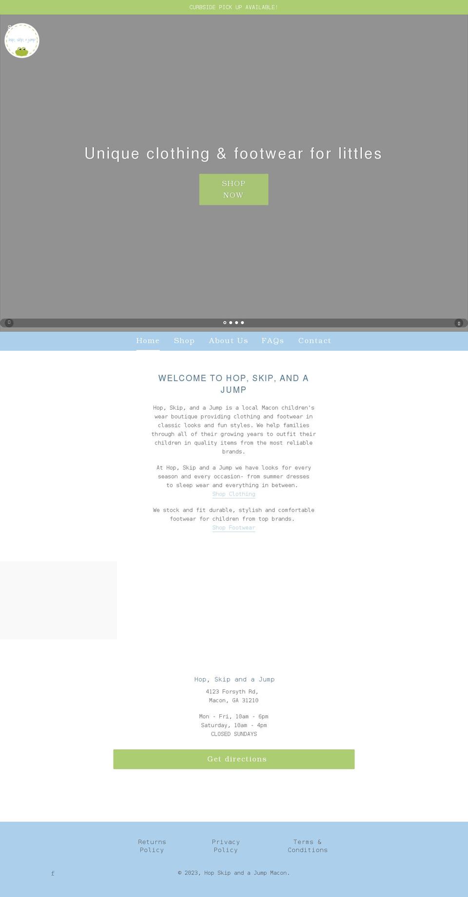 hopskipjumpmacon.com shopify website screenshot