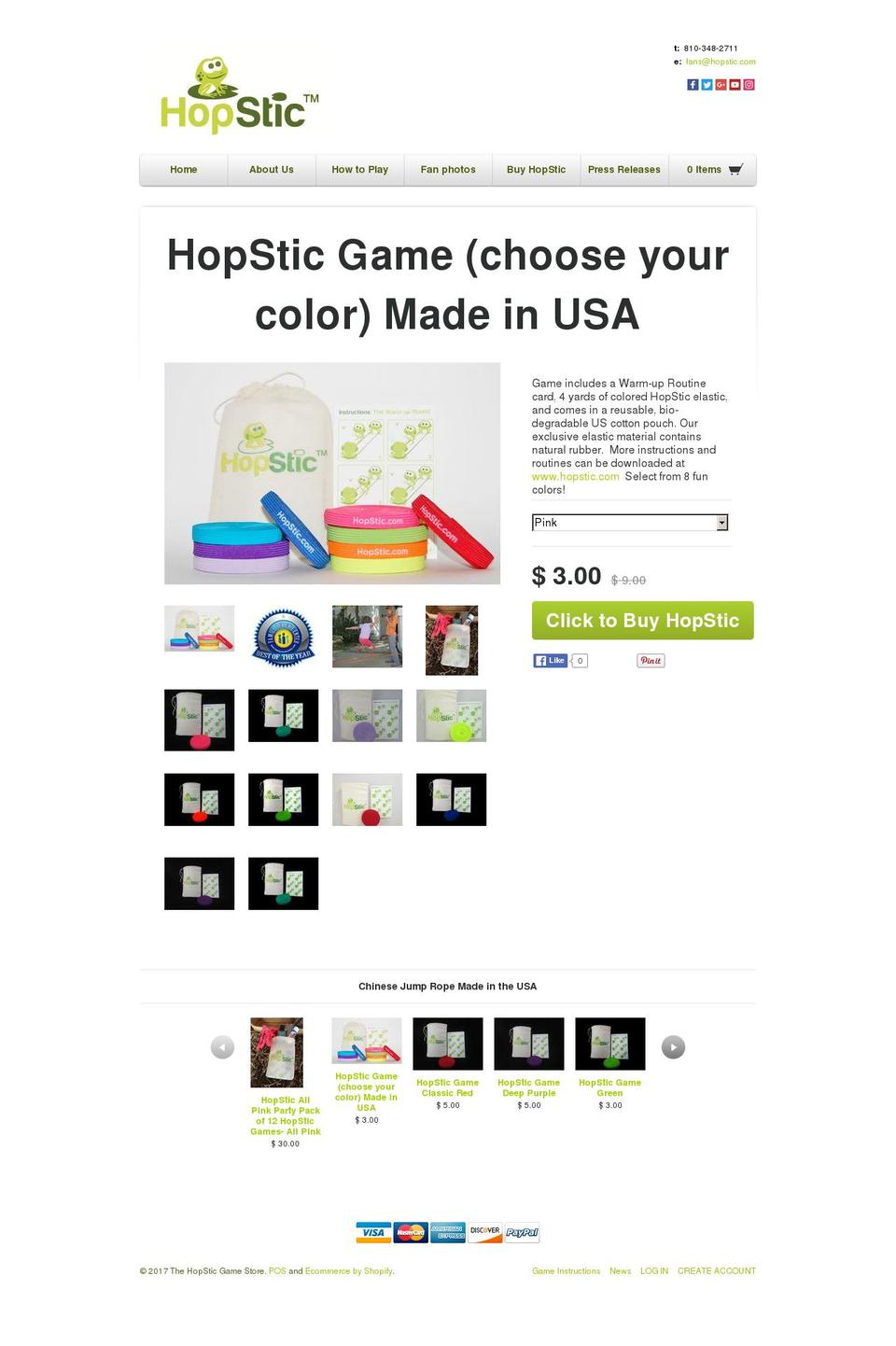 hopsticstore.com shopify website screenshot
