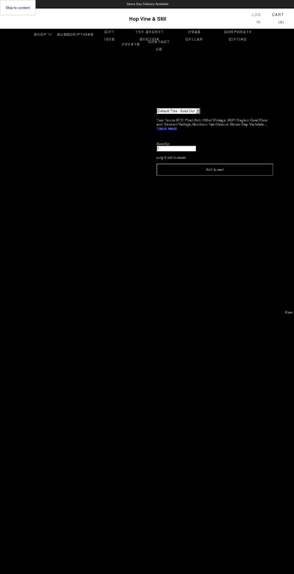 hopvineandstill.com — Shopify storefront screenshot