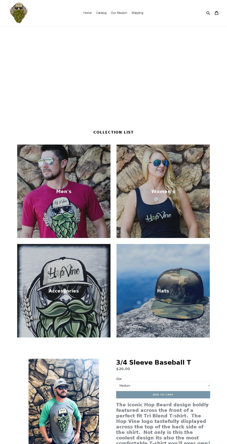 hopvineapparel.com — Shopify storefront screenshot