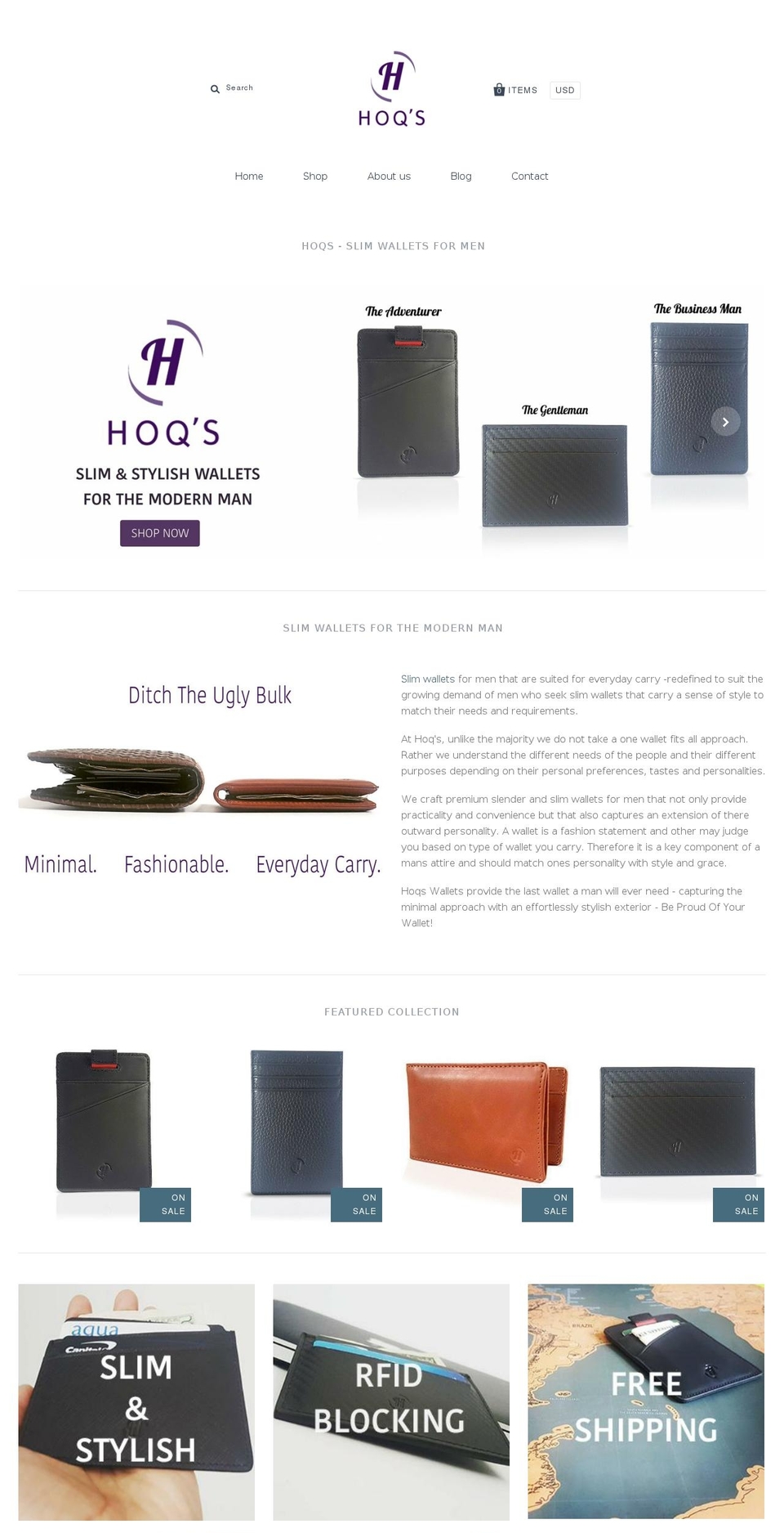 hoqswallets.com — Shopify storefront screenshot