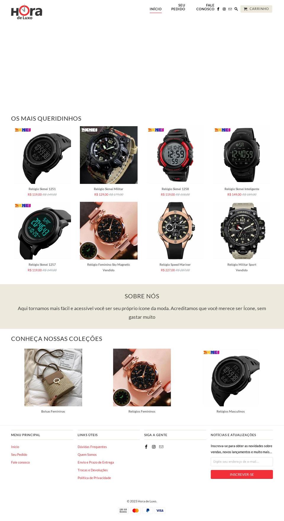 Theme hora Shopify theme site example horadeluxo.com